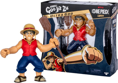 Heroes of Goo Jit Zu One Piece Luffy Stretchy 7 inch Collectible Action Figure, with Accessories