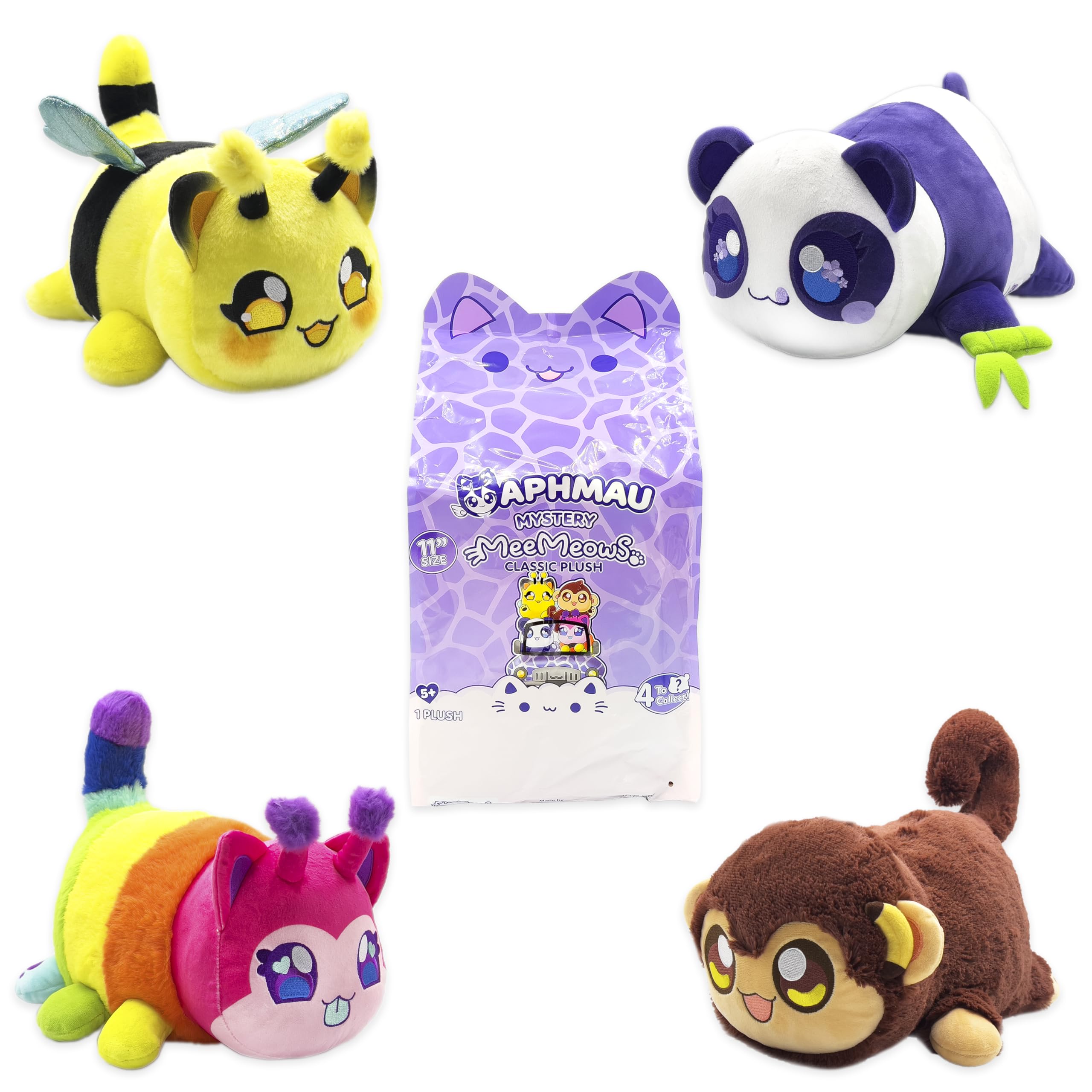 Aphmau 6751 11” Classic Plush Mystery, Blind Box, 1 of 4 Possible Safari MeeMeows, Official Merch, Styles May Vary, Multicolour