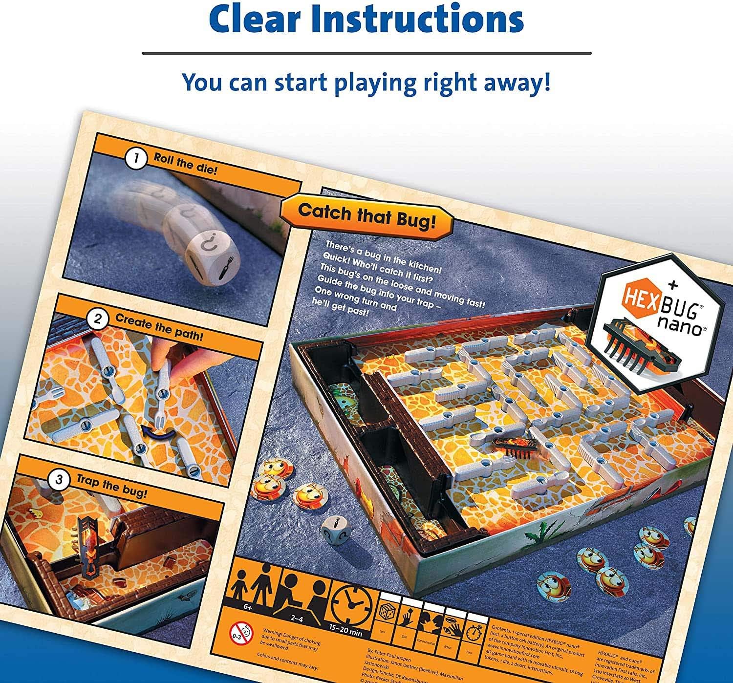 Ravensburger Hexbug Nano Bugs in The Kitchen Board Game for Kids Age 6 Years and Up-2 to 4 Players - 2024 Edition