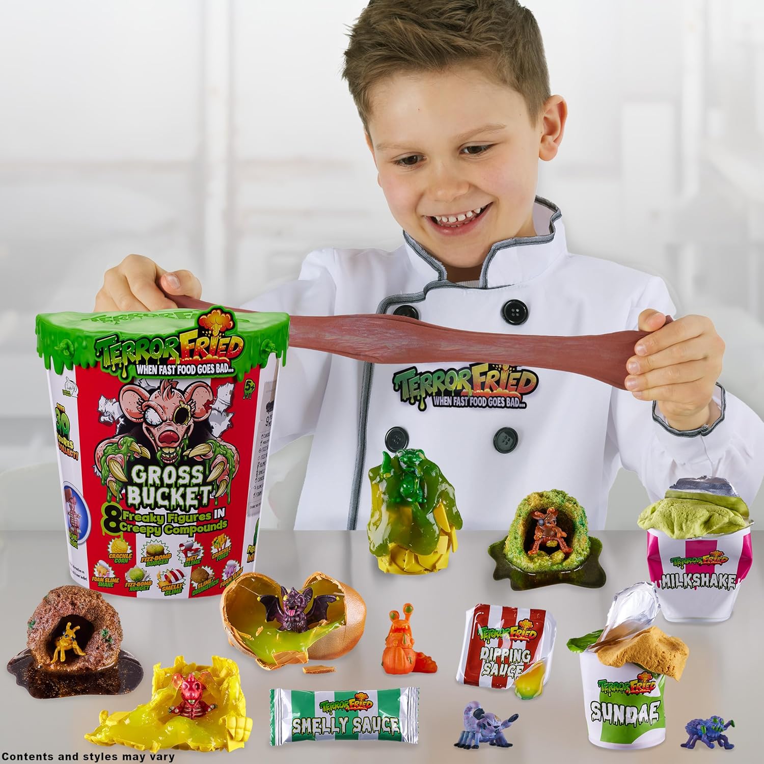 Terror Fried 08095 Bucket, When Fast Food Goes Bad, Gross collectables with Slime, Boys Aged 4-10, Multiple Compound Play, Multicolour