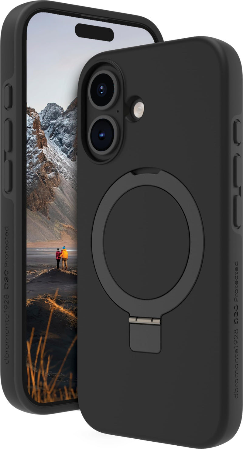 Dbramante Island Ultra D3O Kickstand Case, iPhone 16, Black