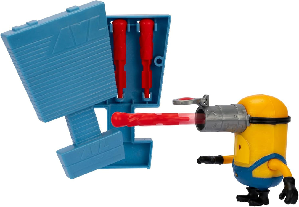 Despicable Me 4 Launch & Blast Mega Minion Mel Action Figure | Push Down on Mel's Head to Fire His Blaster | Verzamel alle 5 | Alles met Een Verschillende Speelfuncties en Accessoires