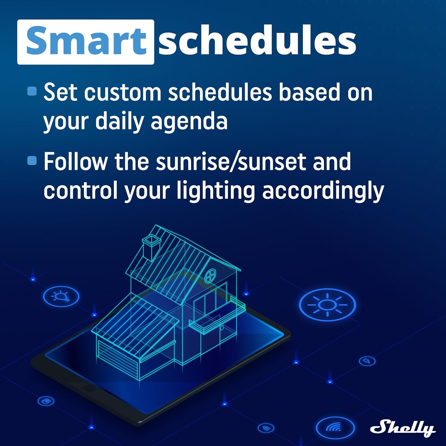 Shelly Plus i4 WiFi/Bluetooth-apparaat voor bewaking van de status van schakelaars, 4 ingangen, HTTP- en MQTT-apparaatbediening, compatibel met Google Assistant en Alexa, oranje