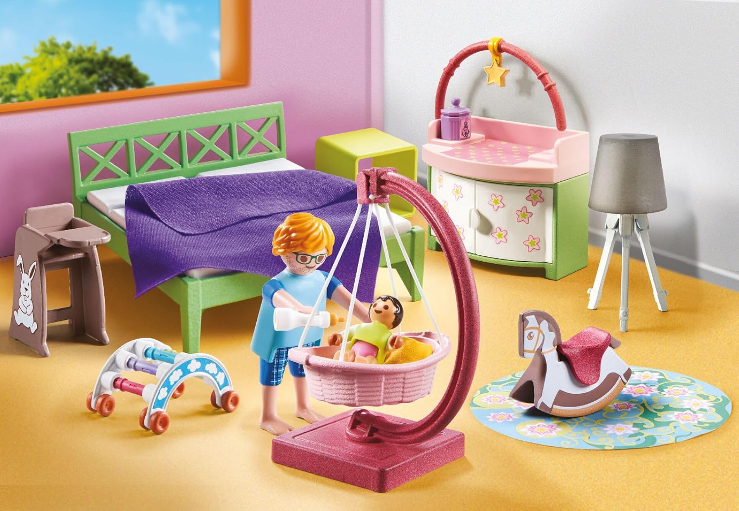 PLAYMOBIL MyLife 71609 Schlafzimmer mit Babyspielecke, und Zwei Figuren, zu über 80 % aus recycelten und biobasierten Materialien, detailreiches Spielzeug für Kinder ab 4 Jahren
