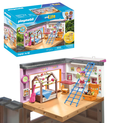 PLAYMOBIL myLife 71610 Habitación de los niños, Incluye una Figura, Hechos de más del 80% de Materiales reciclados y de Base biológica, Juguetes para niños y niñas a Partir de 4 años