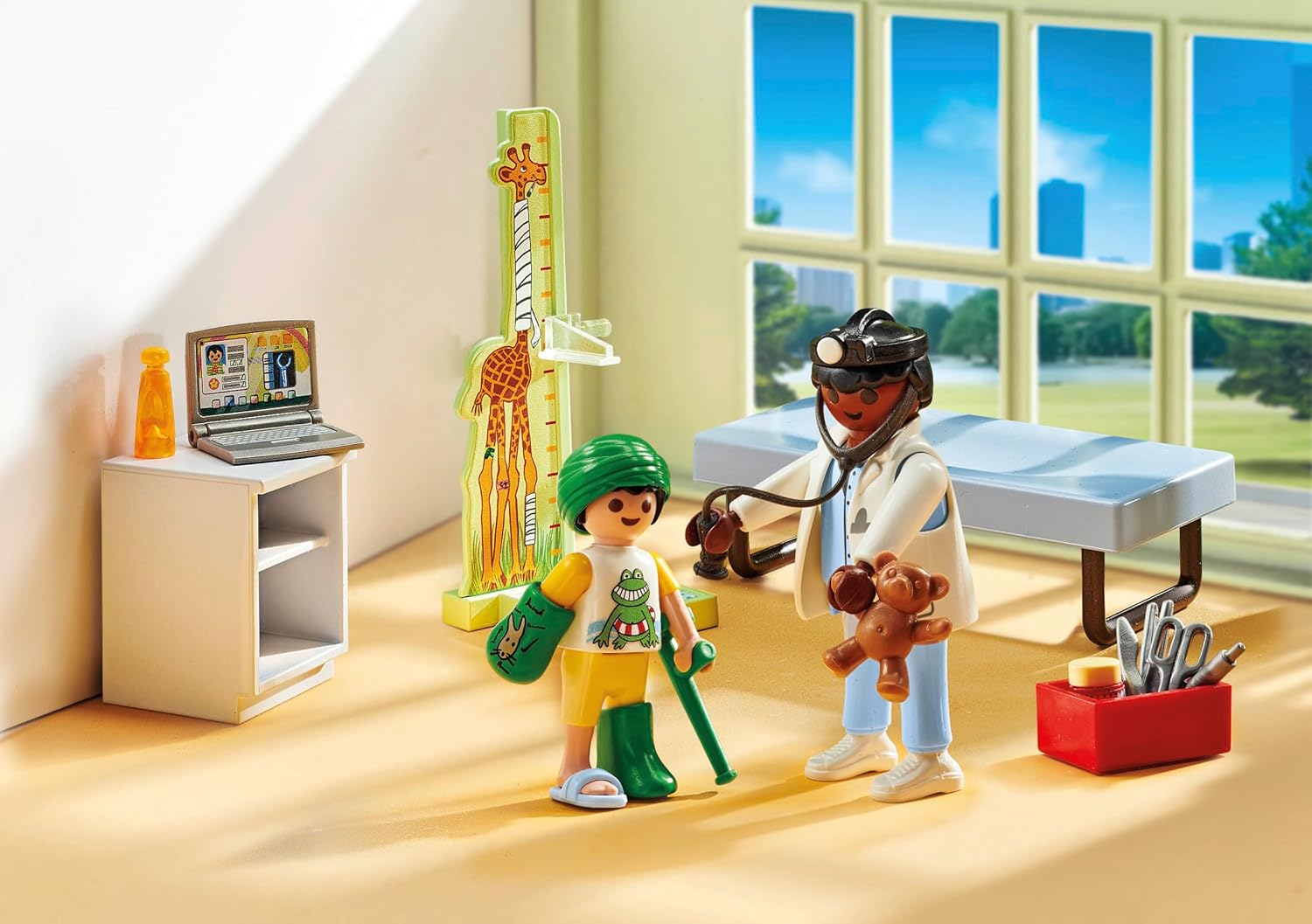 Playmobil 71619 Action Heroes: Pediatrician with teddy bear, treatment for the little ones, made from over 80% recycled and bio-based materials, detailed play sets suitable for children ages 4+