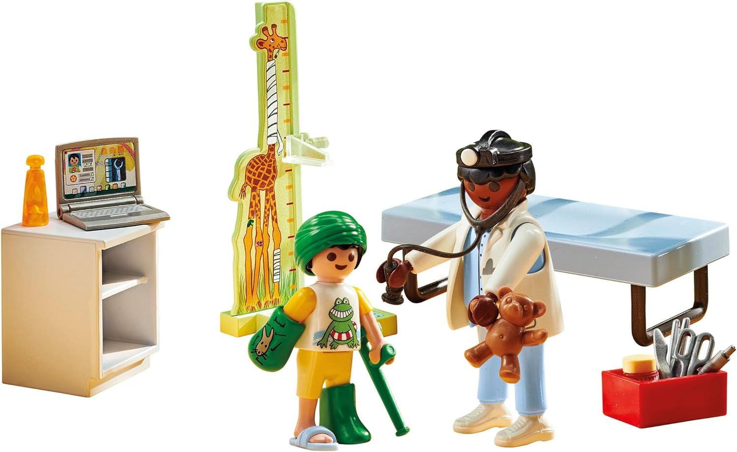 Playmobil 71619 Action Heroes: Pediatrician with teddy bear, treatment for the little ones, made from over 80% recycled and bio-based materials, detailed play sets suitable for children ages 4+