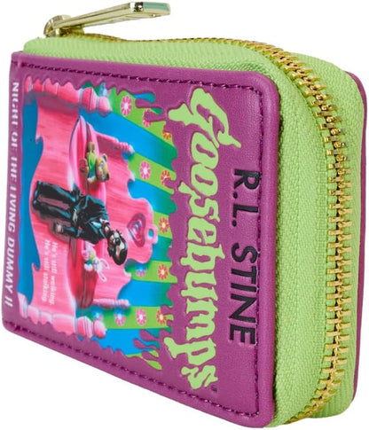 Loungefly Goosebumps Night of the Living Dummy Book Cover Accordion Zip Around Wallet, Multicolor, Standard, Accordion Wallet