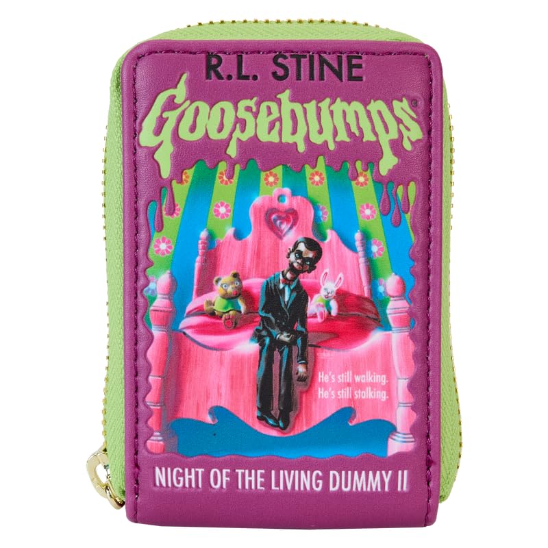 Loungefly Goosebumps Night of the Living Dummy Book Cover Accordion Zip Around Wallet, Multicolor, Standard, Accordion Wallet
