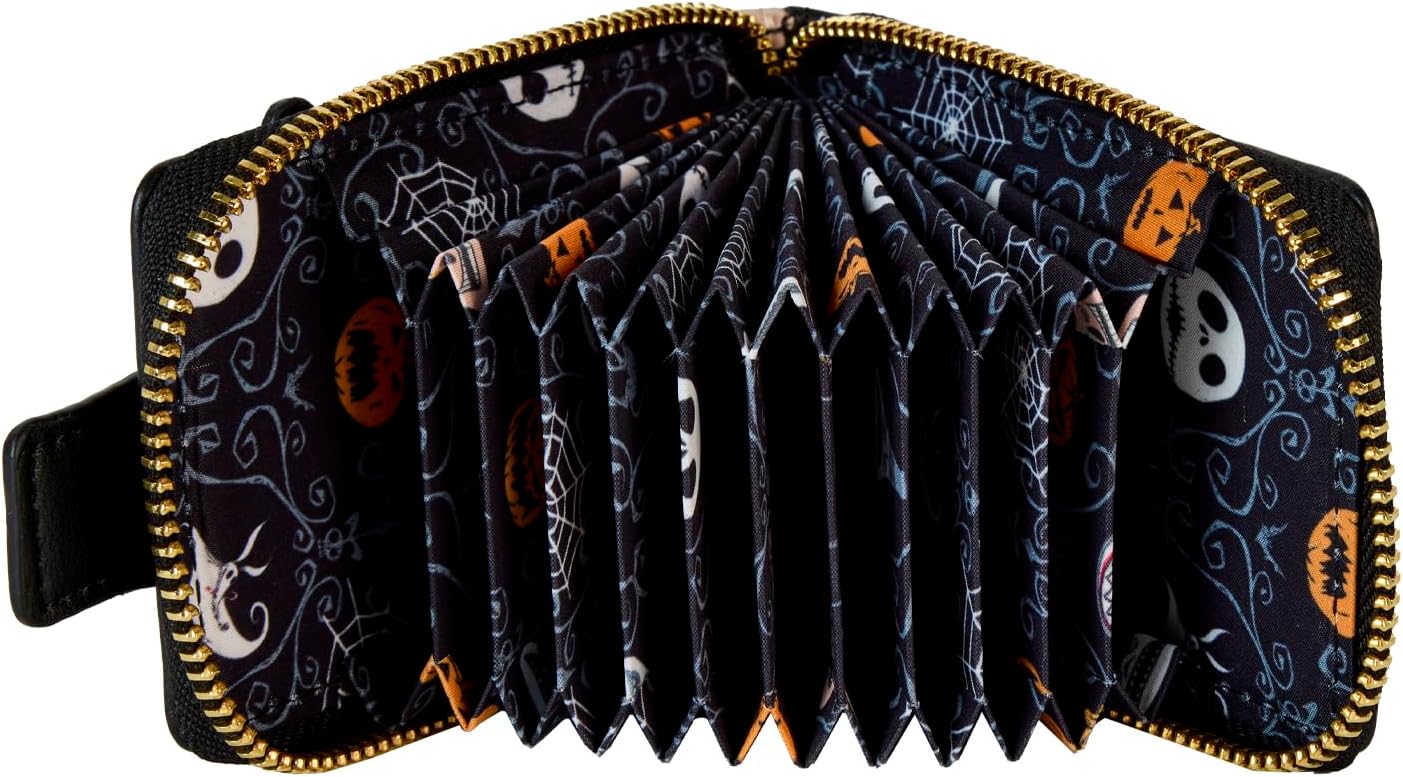 Loungefly Disney Nightmare Before Christmas Mayor Lenticular Accordion Zip Around Wallet, Multicolor, Accordion Wallet