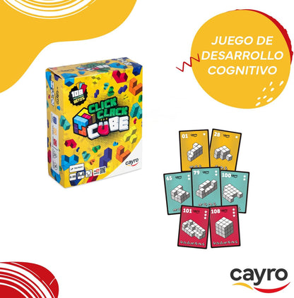 Cayro - Click Clack Cube - Place Pieces Correctly to Overcome Challenges - Skill Game - Structures - 1 Player