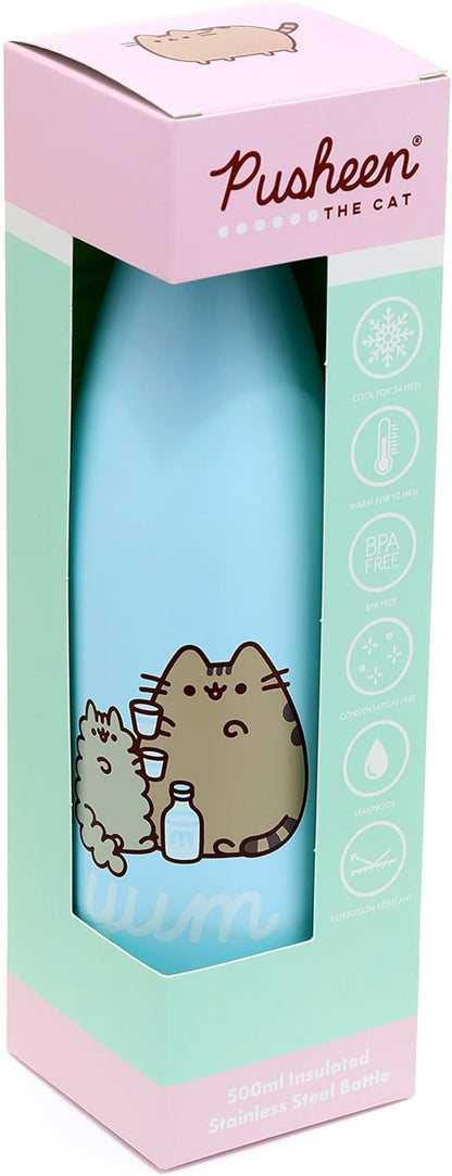 Puckator Pusheen Foodie 500ml Stainless Steel Insulated Bottle for Hot or Cold Drinks