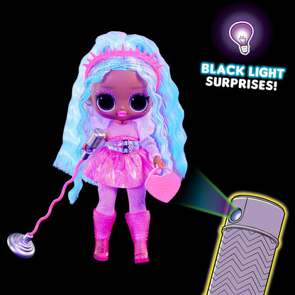 L.O.L. Surprise! Tweens Neon Pop Stars - Kitty K - 1 Fashion Doll, with Backlight Surprises and 10+ Pop Star Fashions and Accessories Including Retro Mic Stand, Present for Kids Ages 4+