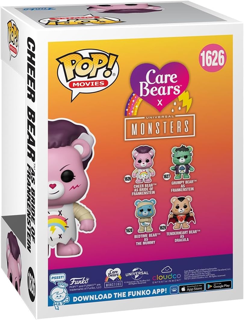 Funko POP Movies: Universal Monsters x Care Bears - Cheer Bear Bride of Frankenstein - Collectable Vinyl Figure - Gift Idea - Official Merchandise - for Kids & Adults - Horror Fans