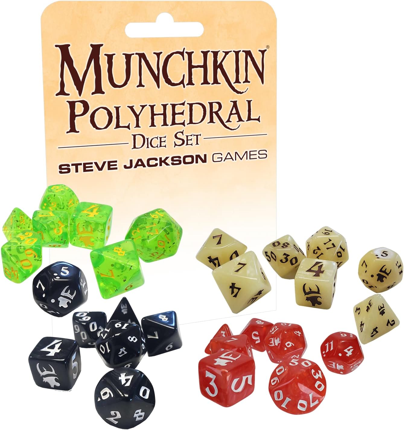 Steve Jackson Games Munchkin Polyhedral Dice Set (Tan/Brown
