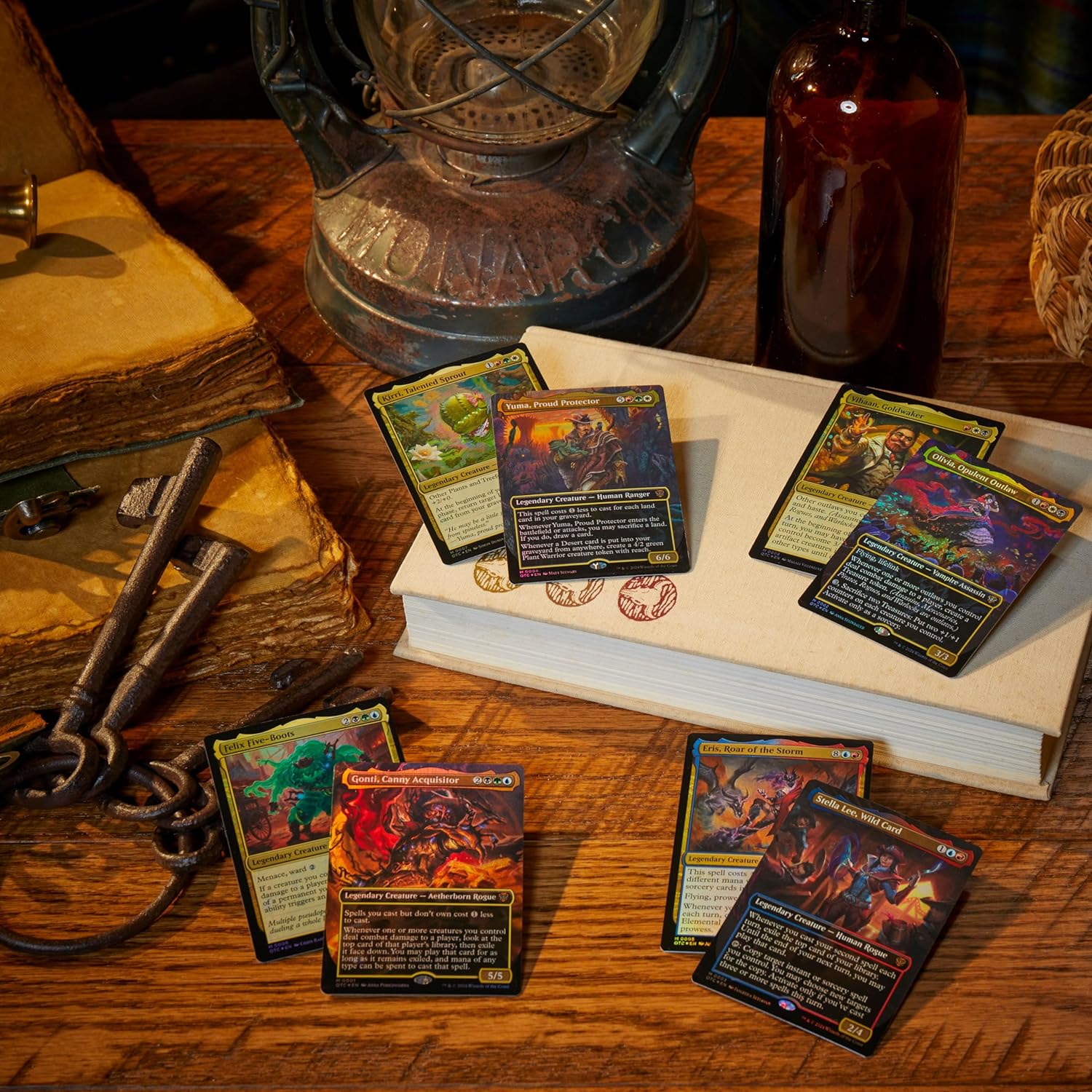 Magic The Gathering Outlaws of Thunder Junction Commander Deck Bundle - Includes All 4 Decks (Quick Draw, Desert Bloom, Grand Larceny, and Most Wanted)