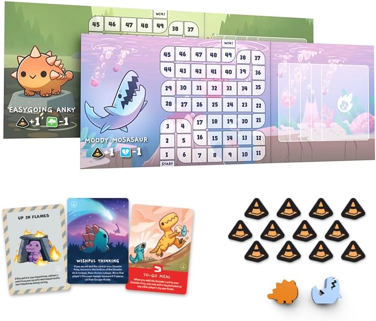 Unstable Games | Happy Little Dinosaurs: Hazards Ahead 5-6 Player Expansion | Card Game | Ages 8+ | 2-6 Players | 30-60 Minutes Playing Time