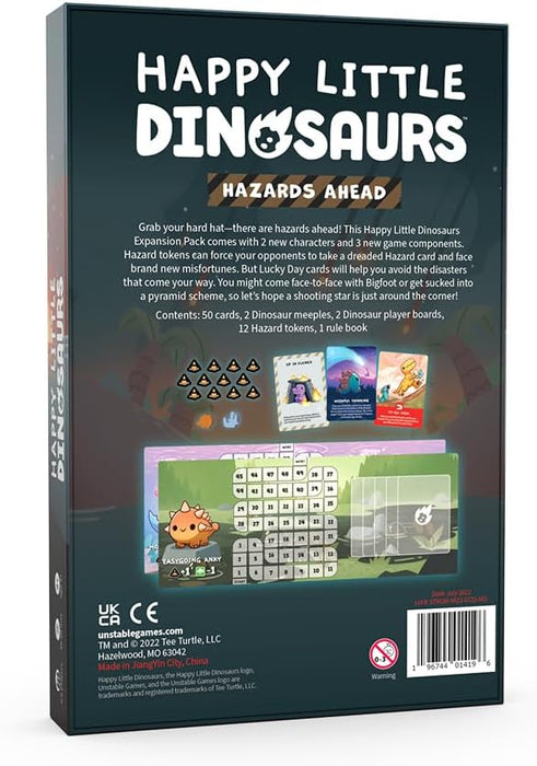 Unstable Games | Happy Little Dinosaurs: Hazards Ahead 5-6 Player Expansion | Card Game | Ages 8+ | 2-6 Players | 30-60 Minutes Playing Time