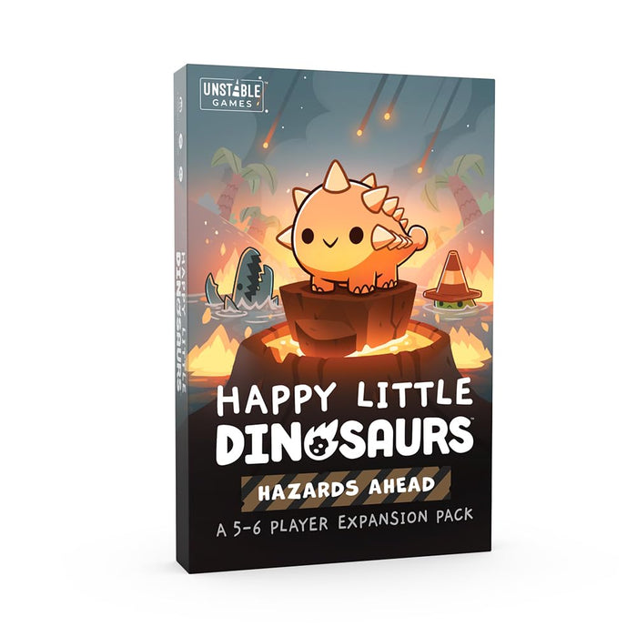 Unstable Games | Happy Little Dinosaurs: Hazards Ahead 5-6 Player Expansion | Card Game | Ages 8+ | 2-6 Players | 30-60 Minutes Playing Time