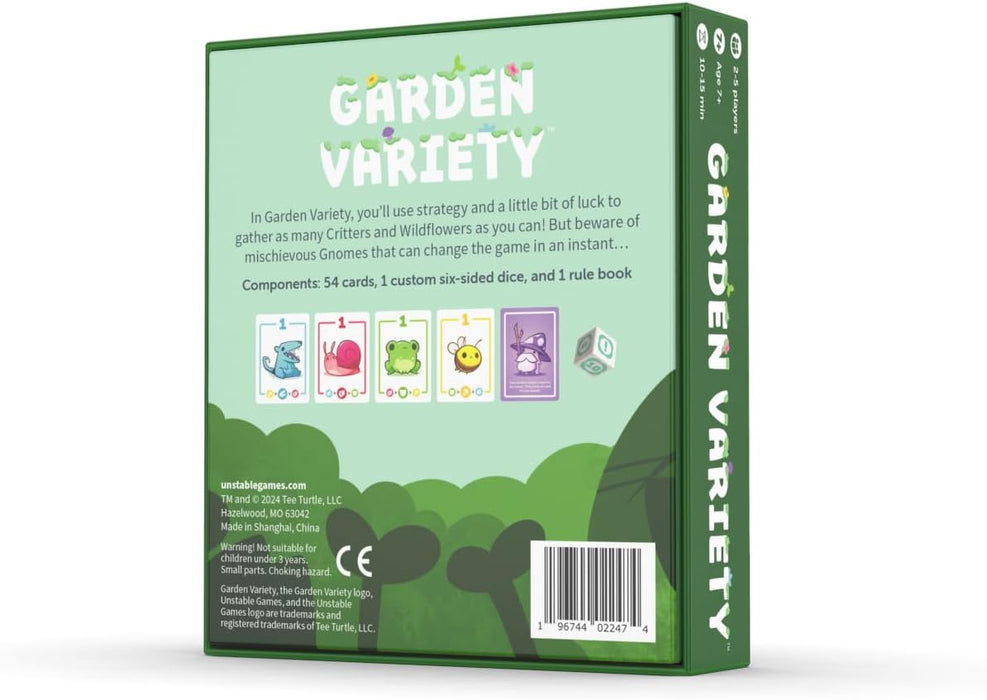 Unstable Games - Garden Variety Base Game - A quirky, easy to learn card game for Kids, Teens, Adults - 2-5 Players, ages 7+