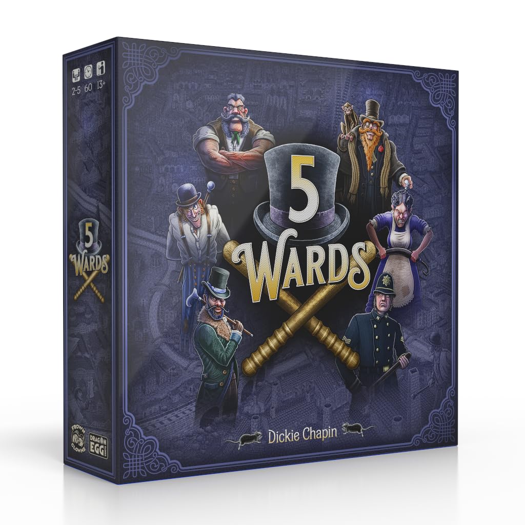 5 Wards Board Game | Competitive Strategy Game for Adults and Families | 2-5 Players, 60 Minutes, Ages 13+