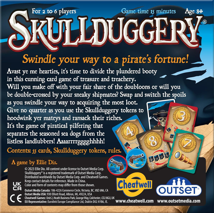 Outset Media Skullduggery - A Game of Treasure and Treachery - for 2 to 6 Players Ages 8 and up