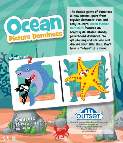 Picture Dominoes: Ocean Themed Matching Game for prechoolers - Contains 36 Dominoes - for 2 or More Players Ages 3 and up by Outset