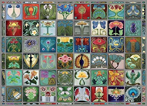 Cobble Hill 1000 Piece Puzzle Art Nouveau Tiles-Sample Poster included