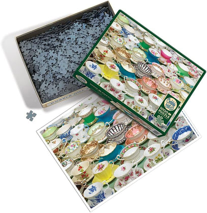Cobble Hill 1000 Piece Puzzle - Teacups - Sample Poster Included