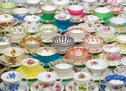 Cobble Hill 1000 Piece Puzzle - Teacups - Sample Poster Included