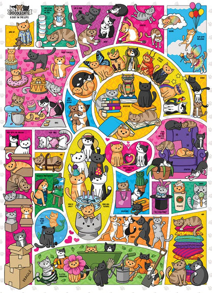 Cobble Hill - Rompecabezas de 1000 piezas - Doodlecats - Póster de muestra incluido