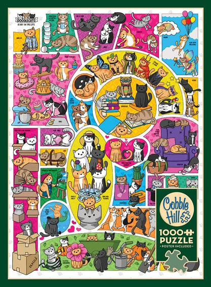 Cobble Hill - Rompecabezas de 1000 piezas - Doodlecats - Póster de muestra incluido