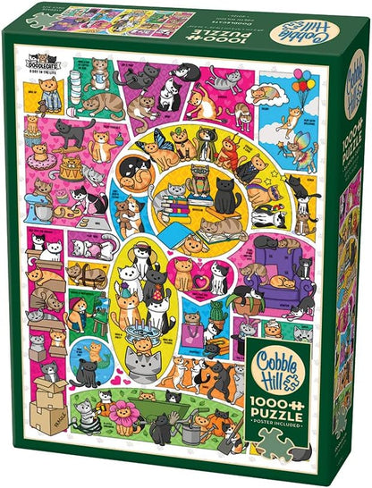 Cobble Hill - Rompecabezas de 1000 piezas - Doodlecats - Póster de muestra incluido
