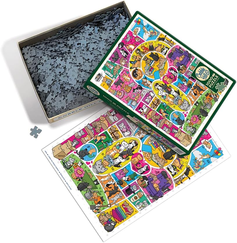 Cobble Hill - Rompecabezas de 1000 piezas - Doodlecats - Póster de muestra incluido