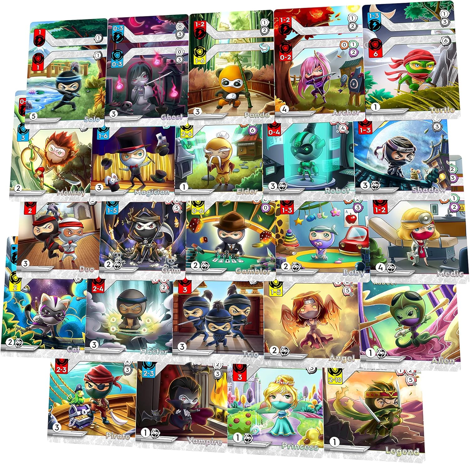 Tiny Ninjas | Small & Portable | Fast-Paced Card and Dice Battles for 1-2 Players