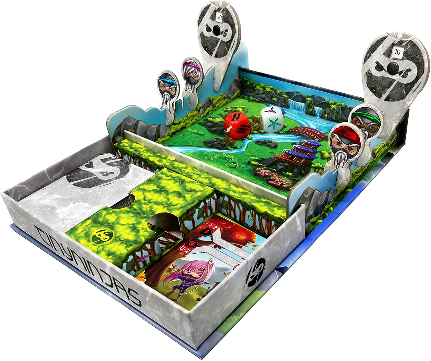Tiny Ninjas | Small & Portable | Fast-Paced Card and Dice Battles for 1-2 Players