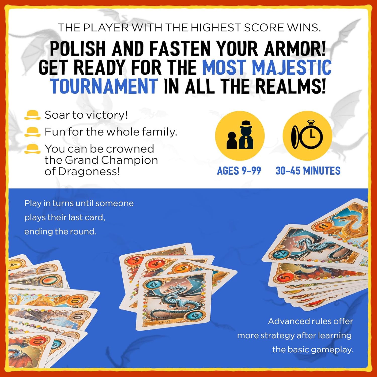 Grandpa Beck's Games Reign of Dragoness Card Game Strategic Hand Elimination Game for Kids, Teens & Adults from The Creators of Skull King & Cover Your Assets | 3-8 Players 8+