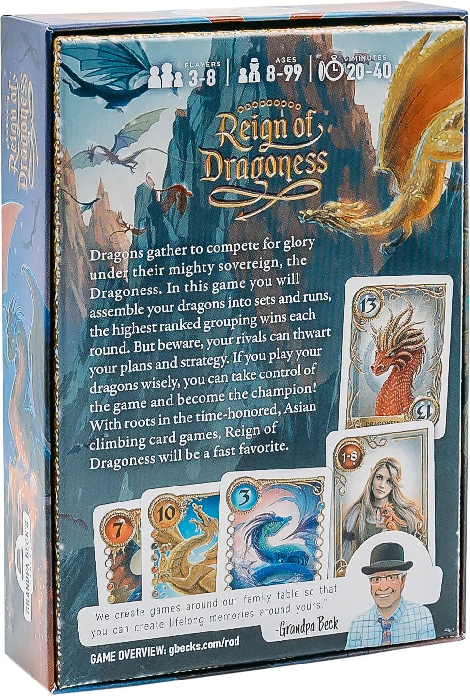 Grandpa Beck's Games Reign of Dragoness Card Game Strategic Hand Elimination Game for Kids, Teens & Adults from The Creators of Skull King & Cover Your Assets | 3-8 Players 8+