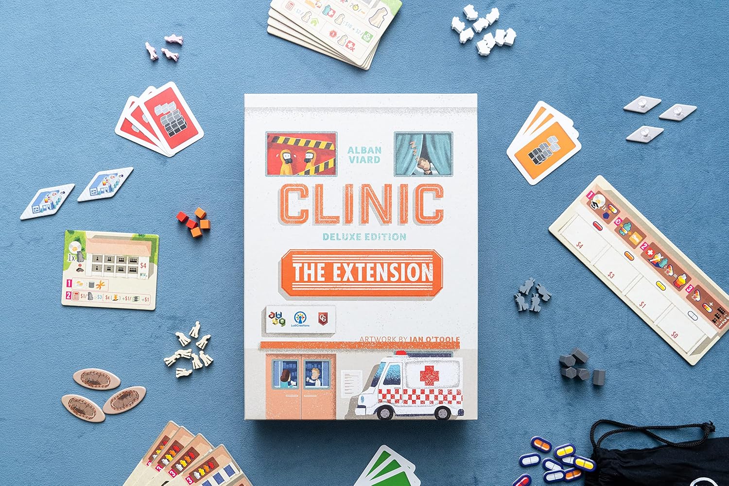Capstone Games: Clinic Deluxe Extension 1 - Strategy Board Game, 1-4 Players, Ages 12+, 60-150 Min Game Time
