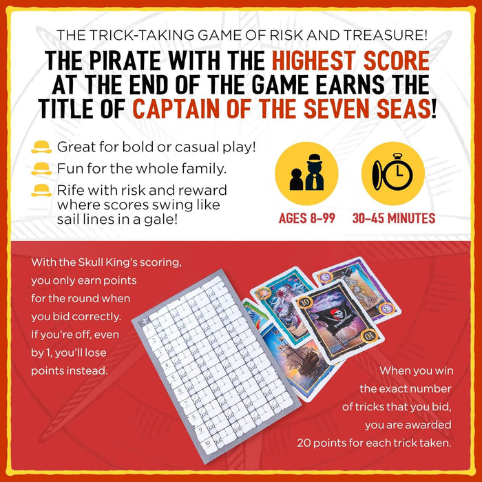 Grandpa Beck's Games Skull King - The Ultimate Pirate Trick Taking Game | from The Creators of Cover Your Assets | 2-8 Players 8+
