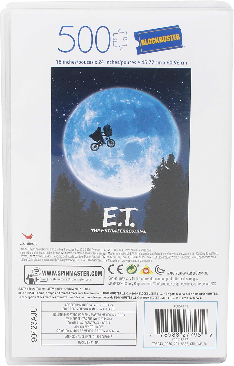 E.T. the Extra-Terrestrial Movie 500-Piece Puzzle in Plastic Retro Blockbuster VHS Video Case