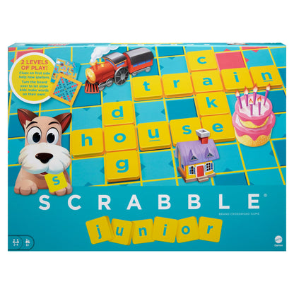 Mattel Games Scrabble Junior, Kids Crossword Board Game, English Version, Family Board Game for Kids, Word Game for Kids, 2 to 4 Players, Ages 6 to 10, English Version, Y9667 United Kingdom Junior