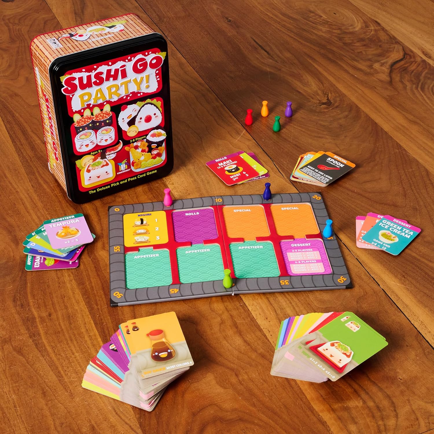 Gamewright | Sushi Go Party Game | Card Game | Ages 8+ | 2-8 Players | 20 Minutes Playing Time