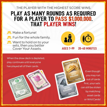Cover Your Assets Grandpa Beck's Games from The Creators of Skull King | Easy to Learn and Outrageously Fun for Kids, Teens, & Adults | 2-6 Players Ages 7+