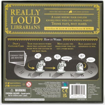 Exploding Kittens Presents Really Loud Librarians - Fast-Paced Board Games for Adults and Kids Age 8 and Up, Perfect Family Night Fun & Parties, Word-Shouting Family Games, Easy to Learn Outdoor Games
