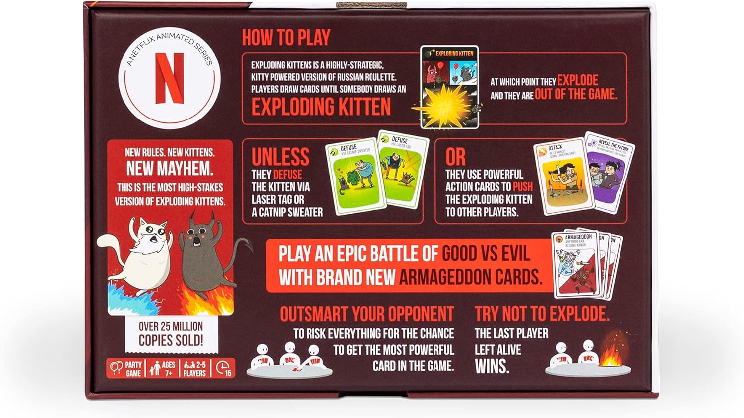 Exploding Kittens Good vs. Evil - 55 Cards Inspired by The Netflix Series - Elevate with New Characters - Funny Card Games for Adults and Kids, Easy to Learn Family Games - Ages 7 and Up