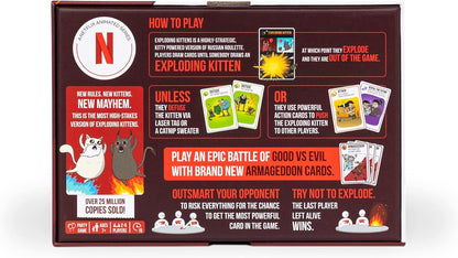 Exploding Kittens Good vs. Evil - 55 Cards Inspired by The Netflix Series - Elevate with New Characters - Funny Card Games for Adults and Kids, Easy to Learn Family Games - Ages 7 and Up