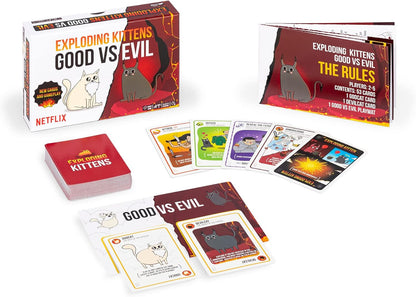 Exploding Kittens Good vs. Evil - 55 Cards Inspired by The Netflix Series - Elevate with New Characters - Funny Card Games for Adults and Kids, Easy to Learn Family Games - Ages 7 and Up