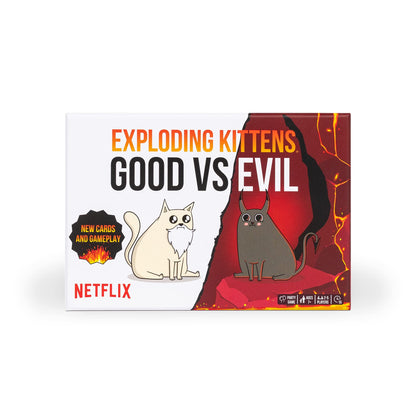 Exploding Kittens Good vs. Evil - 55 Cards Inspired by The Netflix Series - Elevate with New Characters - Funny Card Games for Adults and Kids, Easy to Learn Family Games - Ages 7 and Up