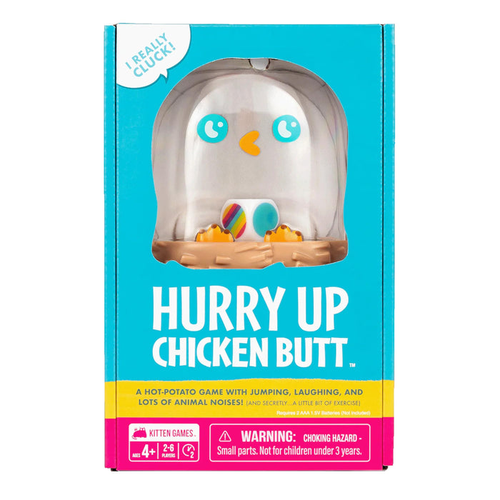 Exploding Kittens Hurry Up Chicken Butt A Hot-Potato game with jumping, laughing, and lots of animal noises! (And secretly...a little bit of exercise)